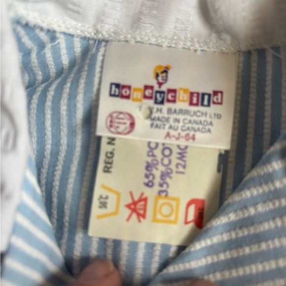 Vintage honey child Blue and White Sailboat Embroidered Kids Outfit. Brand new - Picture 3 of 4